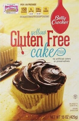 Betty Crocker Gluten Free Yellow Cake Mix packaging