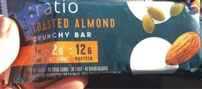 Ratio Keto Friendly Toasted Almond Crunchy Bar package
