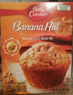 Betty Crocker Banana Nut Muffin And Quick Bread Mix packaging