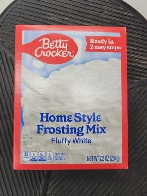 Betty Crocker Home Style Fluffy White Frosting Mix package