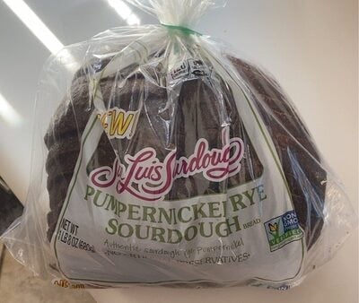 San Luis Sourdough Pumpernickel Rye Sourdough Bread packaging