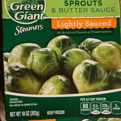 Green Giant Baby Brussels Sprouts & Butter Sauce packaging