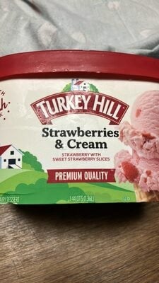 Turkey Hill Strawberries & Cream Premium Ice Cream package