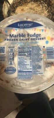Lucerne Marble Fudge Vanilla Frozen Dairy Dessert With Fudge Swirls packaging
