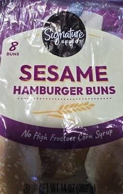 Signature Select Sesame Hamburger Buns package