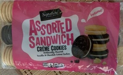 Signature Select Vanilla & Chocolate Assorted Sandwich Creme Cookies package
