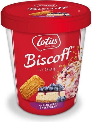 Lotus Ice Cream With Blueberry Cheesecake packaging