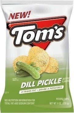 Toms Potato Chips, Dill Pickle Flavored packaging