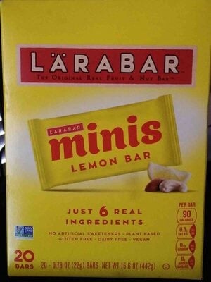 Larabar Lemon Bar Mini Fruit And Nut Bars package