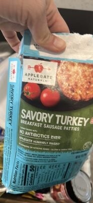 Applegate Savory Turkey Breakfast Sausage Patties package