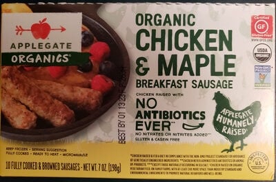 Applegate Organic Chicken & Maple Breakfast Sausage packaging