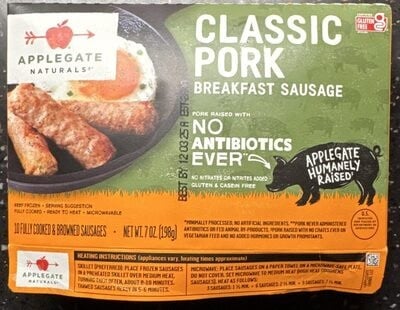 Applegate Classic Pork Breakfast Sausage package