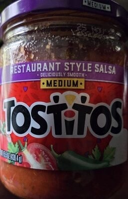 Tostitos Restaurant Style Salsa Medium Glass Jar packaging