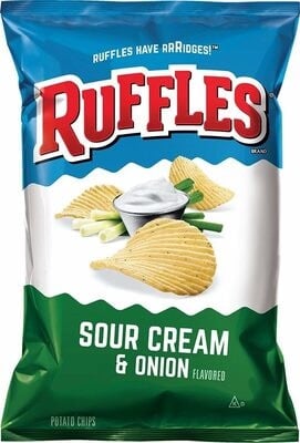 Ruffles Sour Cream And Onion Potato Chips Plastic Bag packaging
