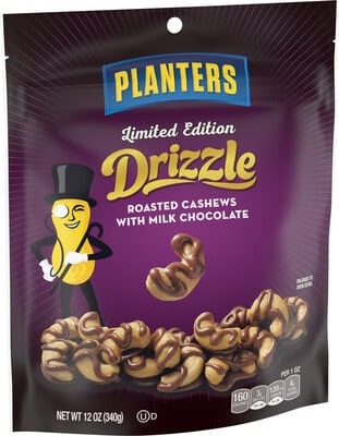 Planters Roasted Cashews With Milk Chocolate package