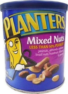 Planters Mixed Nuts Peanuts, Almonds, Cashews, Hazelnuts, Pecans package