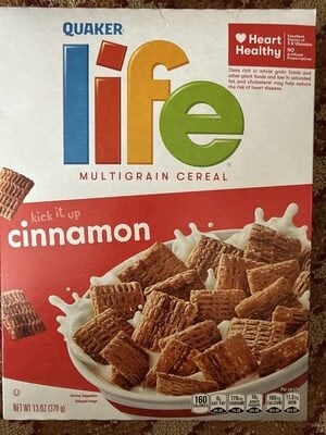 Life Cinnamon Multigrain Cereal packaging
