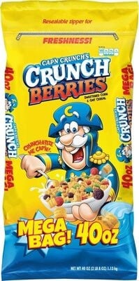 Cap'n Crunch's Crunch Berries Flavored Sweetened Corn & Oat Cereal package