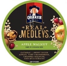 Quaker Real Medleys Oatmeal Apple Walnut packaging