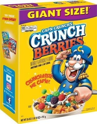 Cap'n Crunch's Crunch Berries Sweetened Corn & Oat Cereal package