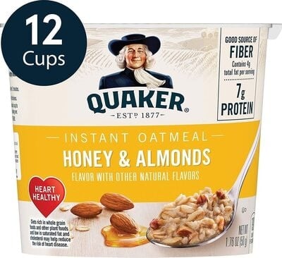 Quaker Instant Oatmeal Honey & Almonds packaging