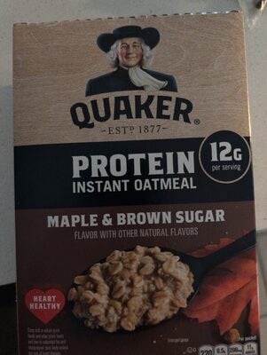 Quaker Maple & Brown Sugar Protein Instant Oatmeal packaging