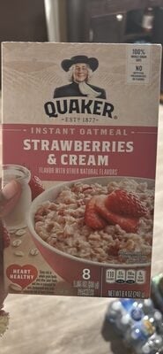 Quaker Strawberries & Cream Flavor Instant Oatmeal package