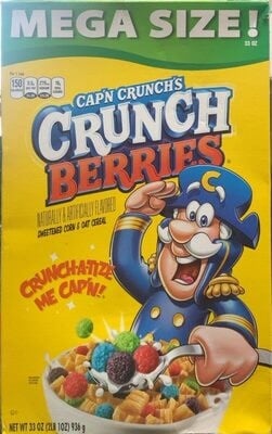 Cap'n Crunch's Sweetened Flavored Corn & Oat Cereal package