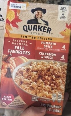 Quaker Fall Favorites Instant Oatmeal packaging