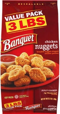 Banquet Chicken Nuggets, Frozen Meal package
