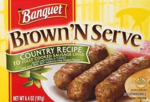 Banquet Brown'n Serve Country Recipe Fully Cooked Sausage Links package