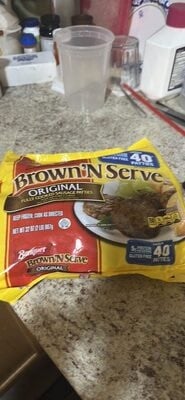 Banquet Brown'n Serve Original Fully Cooked Sausage Patties, Frozen Breakfast package