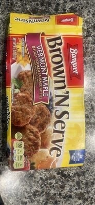 Banquet Brown 'n Serve Vermont Maple Sausage Patties package