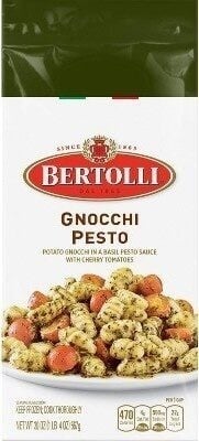 Bertolli Gnocchi Pesto Potato Gnocchi In A Basil Pesto Sauce With Cherry Tomatoes packaging