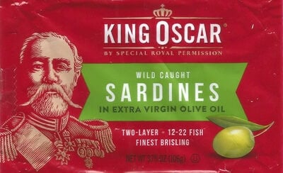 King Oscar Extra Virgin Olive Oil Sardines package