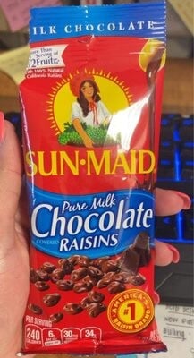 Sun-Maid Pure Milk Chocolate Raisins Milk Chocolate packaging