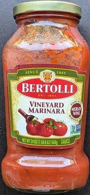 Bertolli Vineyard Marinara With Merlot Wine Sauce packaging