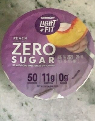 Light + Fit Peach Flavored Yogurt packaging
