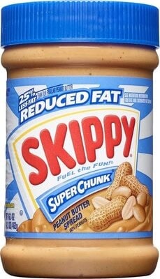 Skippy Super Chunk Reduced Fat Peanut Butter Spread package