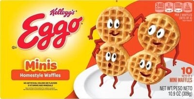 Eggo Minis Maple Flavor Homestyle Waffles package