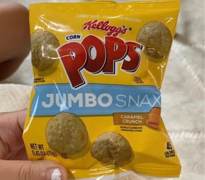 Corn Pops Caramel Crunch Jumbo Snax Cereal packaging