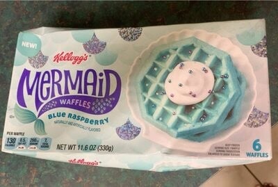 Kellogg's Blue Raspberry Flavored Mermaid Waffles package