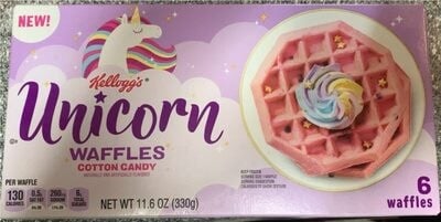 Kellogg's Cotton Candy Flavored Unicorn Waffles package