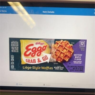 Eggo Buttery Maple Grab & Go Liege-Style Waffle package