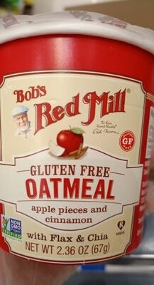 Bob's Red Mill Apple Pieces And Cinnamon Gluten Free Oatmeal package