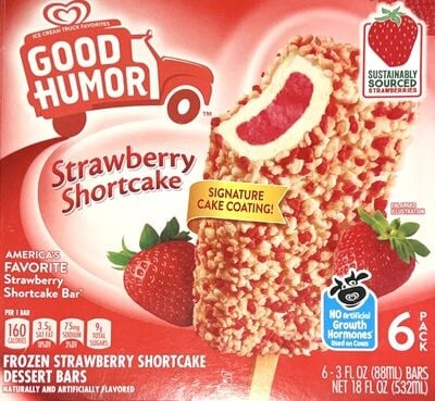 Good Humor Strawberry Shortcake Frozen Dairy Dessert Bars package