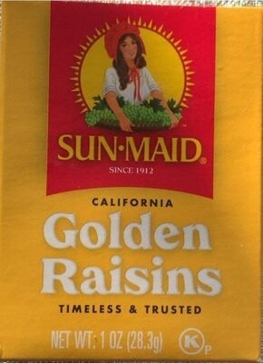 Sun-Maid California Golden Raisins 6-Pack/1oz Cartons packaging