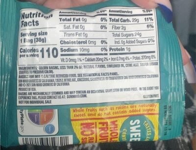 Sun-Maid Fruity Raisin Snacks Tropical Punch packaging