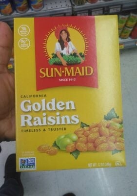 Sun-Maid California Golden Raisins In A Box packaging