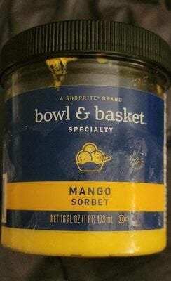 Shoprite Specialty, Mango Sorbet package